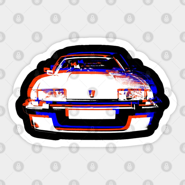 Rover SD1 1980s British classic car monoblock red white blue Sticker by soitwouldseem